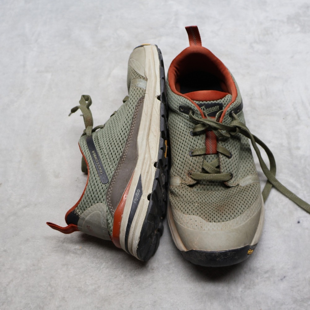 Danner Mens 9.5EE Hiking Shoes Green Trailcomber 3" Mesh Vibram Trekking Running